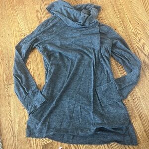 Loft size small gray cowl neck long sleeve shirt